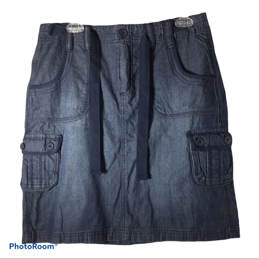 Denim Skirt With Drawstring Waist Nwt
